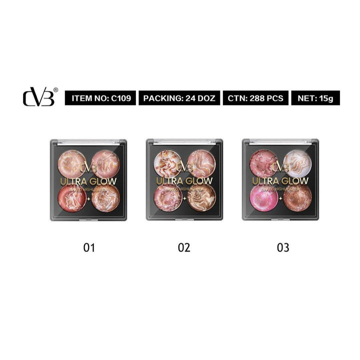 CVB Ultra Glow Baked Highlighter Palette